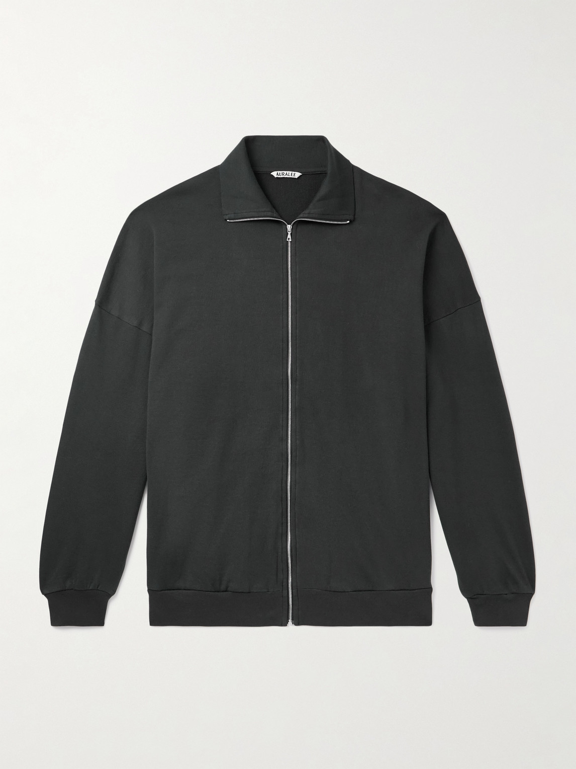 Auralee Cotton-jersey Zip-up Sweatshirt In Black