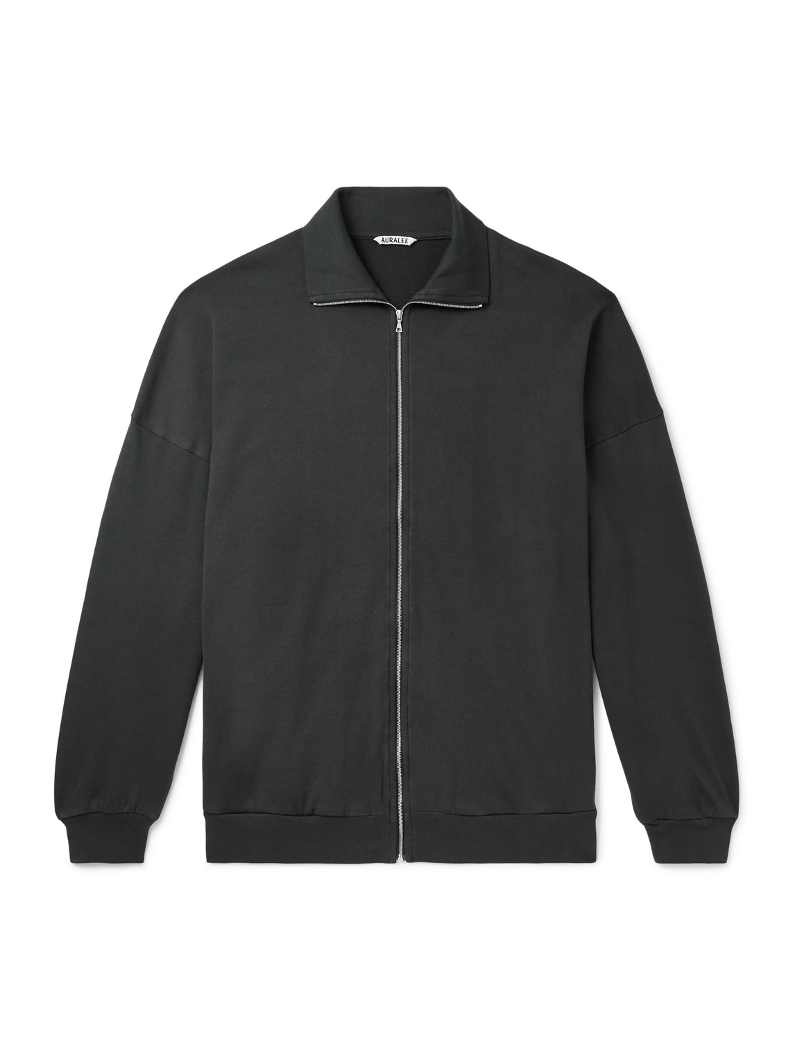 Auralee Cotton-jersey Zip-up Sweatshirt In Black