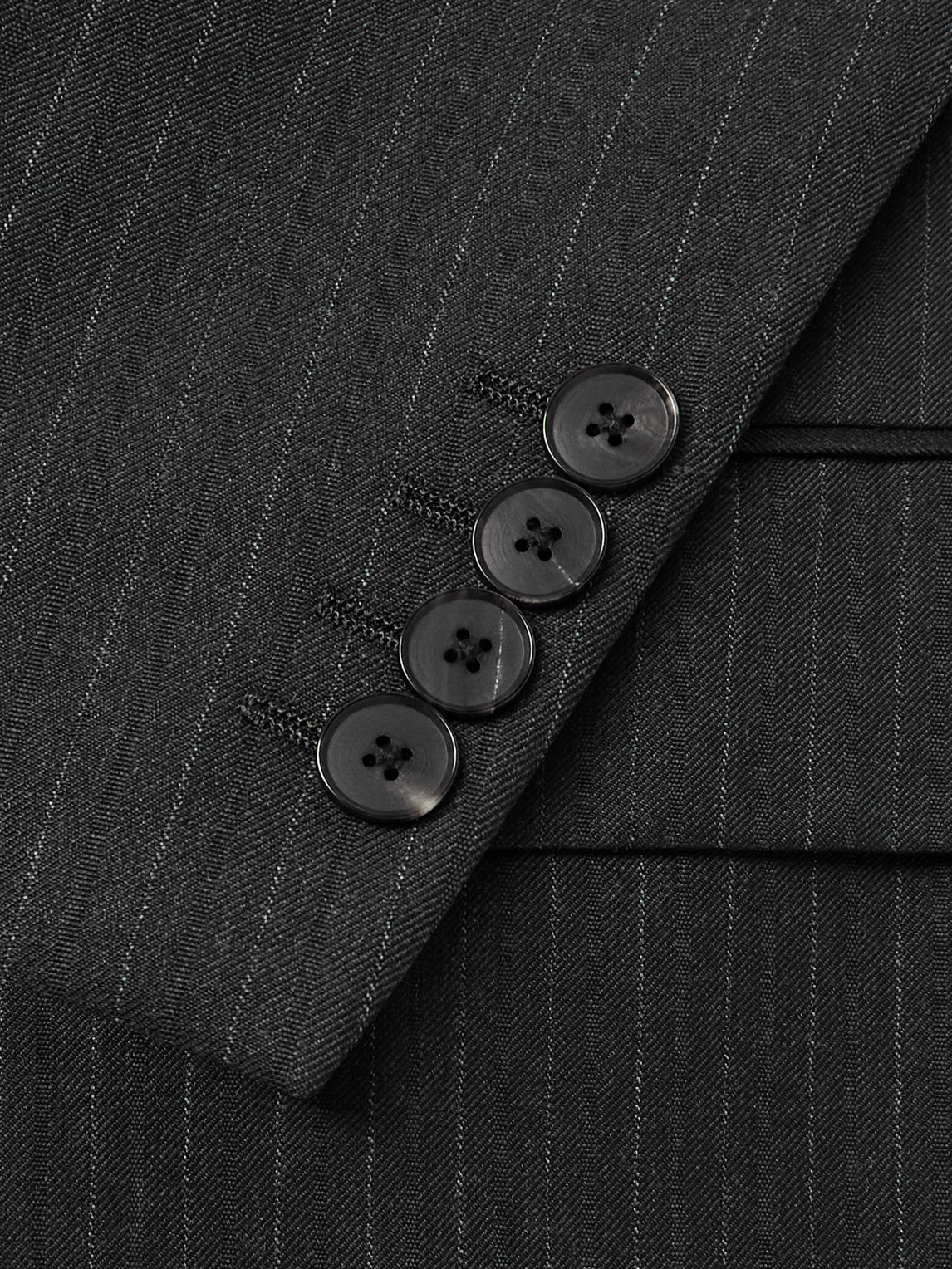 Auralee Pinstriped Wool Suit Jacket In Gray