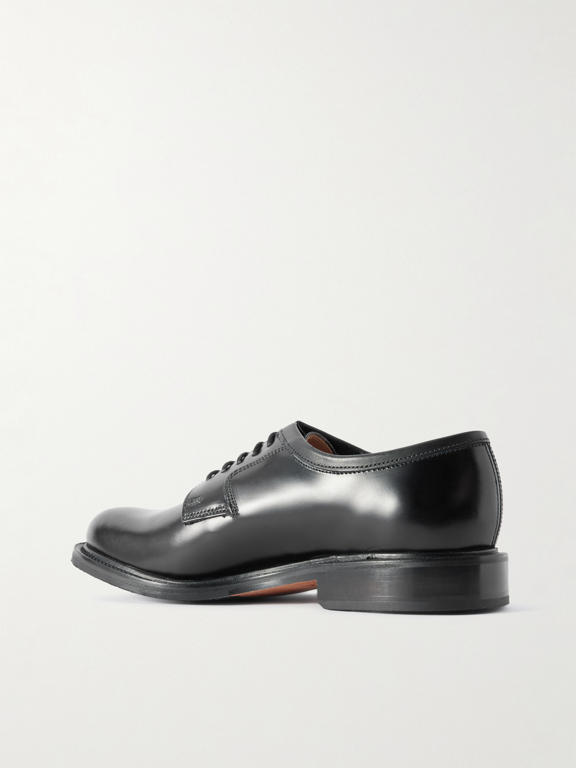 Grenson Camden Polished-leather Derby Shoes In Black