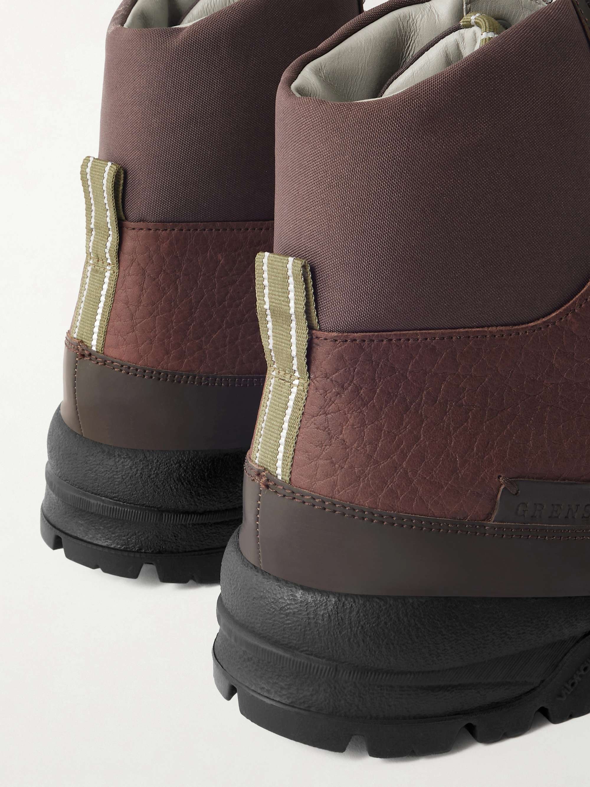 GRENSON Sneaker 71 Canvas-Trimmed Full-Grain Leather Hiking Boots