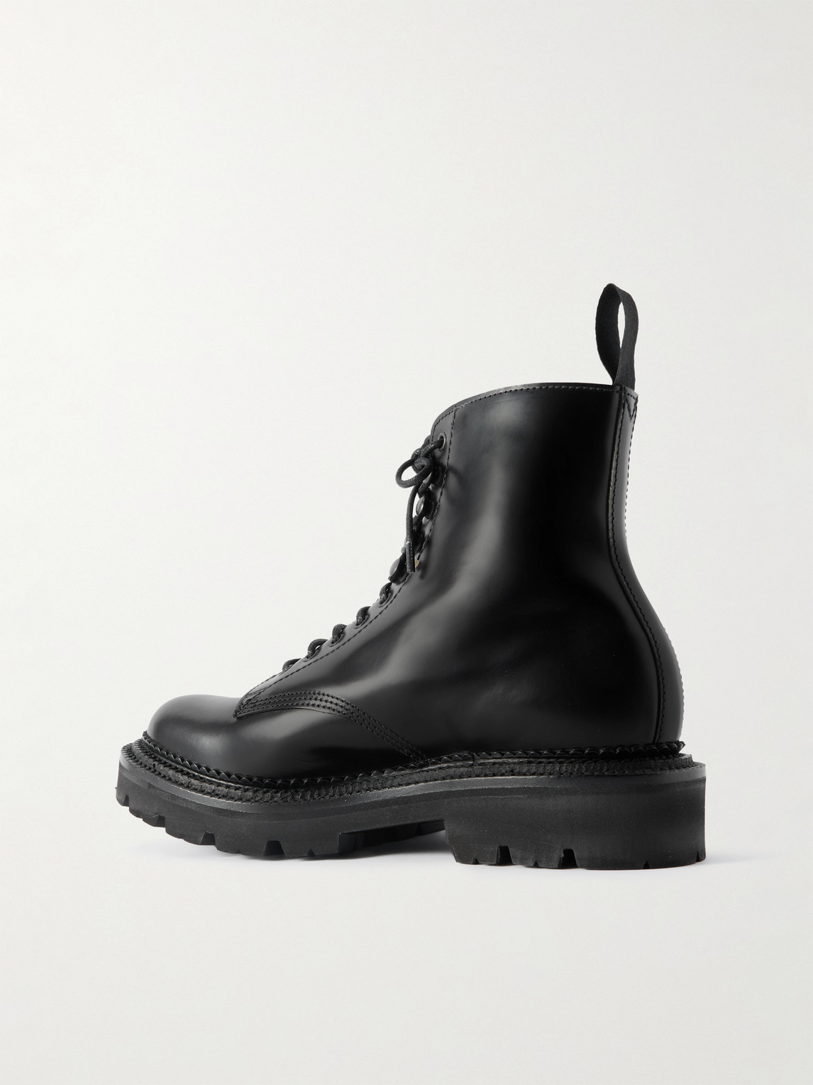 Grenson Jude Glossed-leather Boots In Black