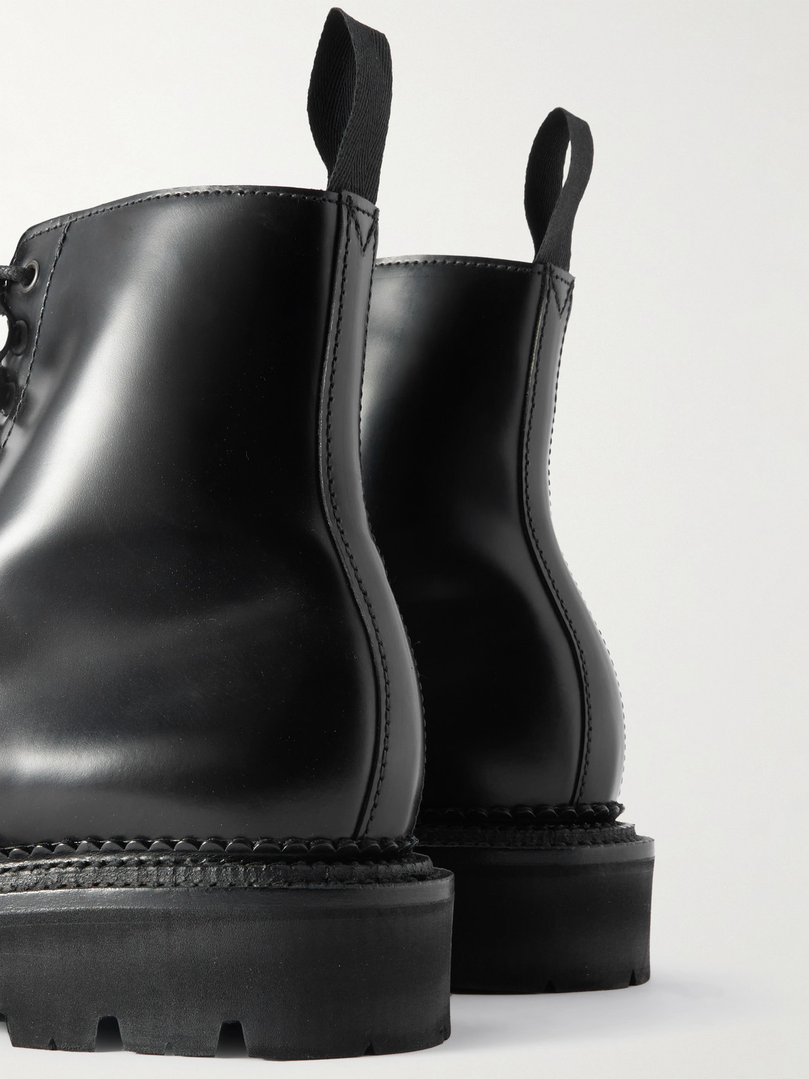 Grenson Jude Glossed-leather Boots In Black