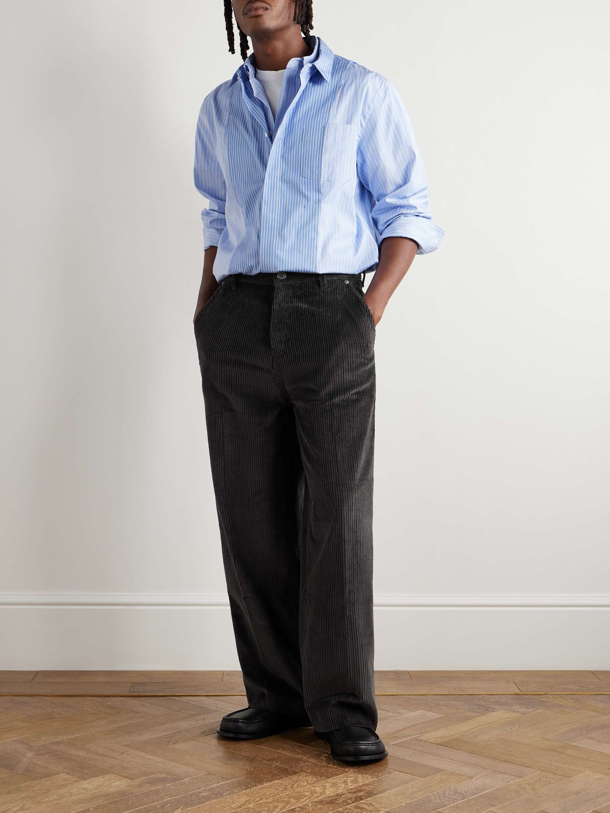 AMI PARIS Wide-Leg Cotton-Corduroy Trousers for Men | MR PORTER