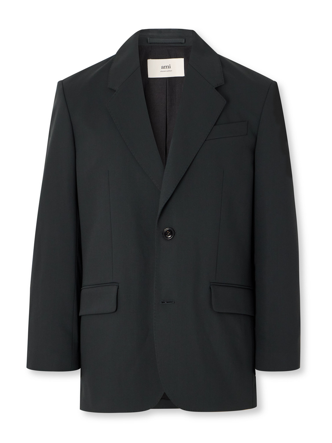 Ami Alexandre Mattiussi Wool-tricotine Blazer In Black