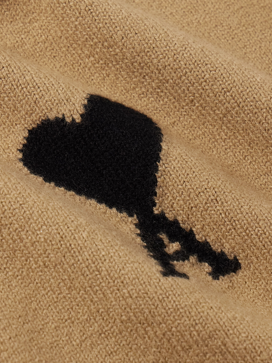 Ami Alexandre Mattiussi Ami Classic V-neck Wool Cardigan With Signature Logo In Brown