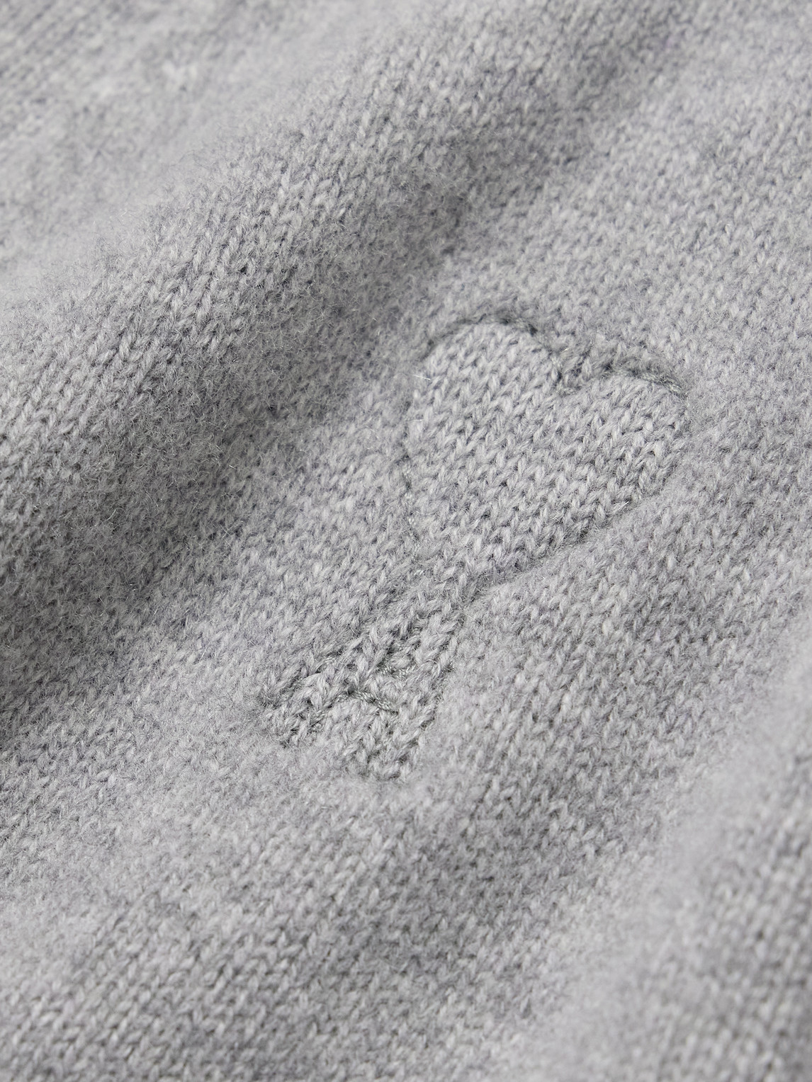 Ami Alexandre Mattiussi Logo-embroidered Wool And Cashmere-blend Cardigan In Gray