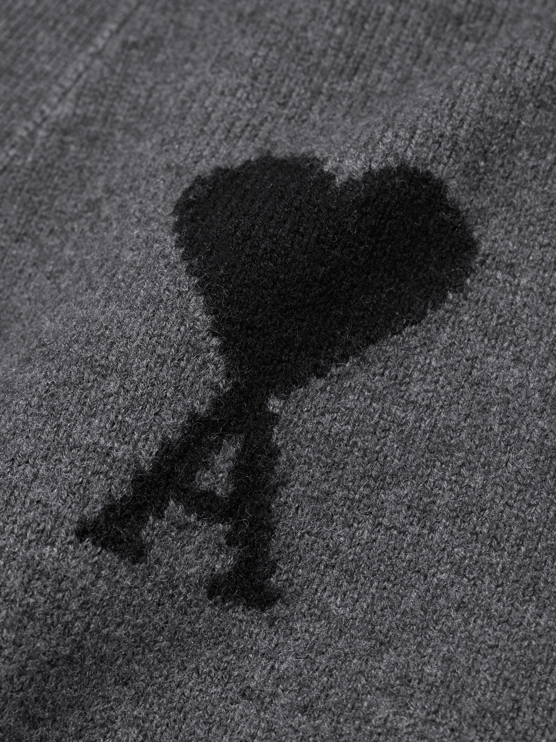 Ami Alexandre Mattiussi Ami Paris Ami De Coeur Heather Grey Wool Cardigan Men In Gray