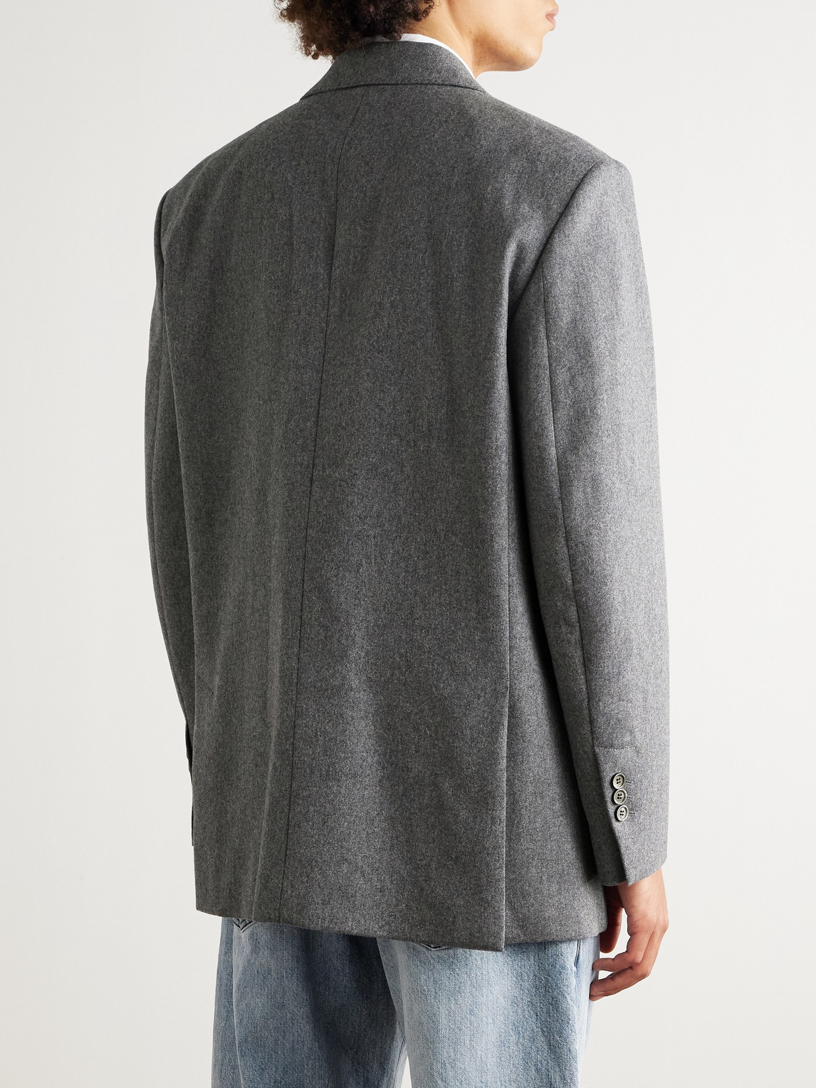 Ami Alexandre Mattiussi Wool-flannel Blazer In Gray