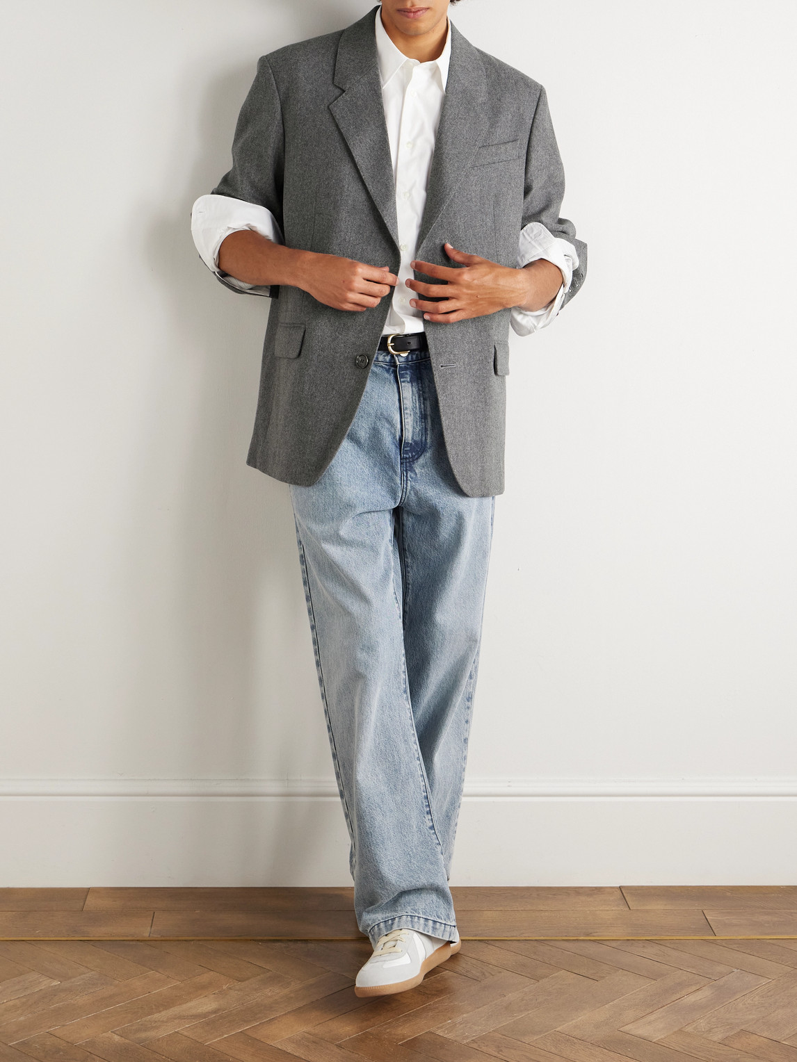 Ami Alexandre Mattiussi Wool-flannel Blazer In Gray