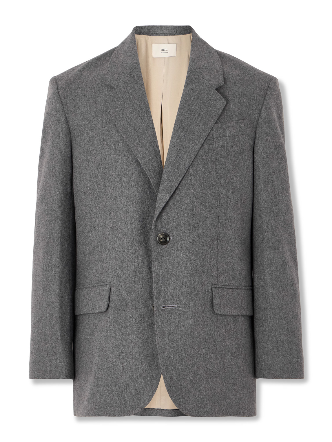 Ami Alexandre Mattiussi Wool-flannel Blazer In Gray