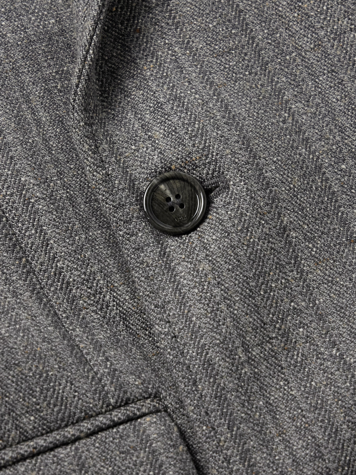 Ami Alexandre Mattiussi Double-breasted Herringbone Virgin Wool-blend Coat In Neutral