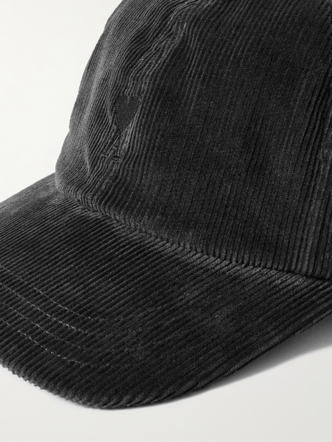Ami Alexandre Mattiussi Logo-embroidered Cotton-corduroy Baseball Cap In Black