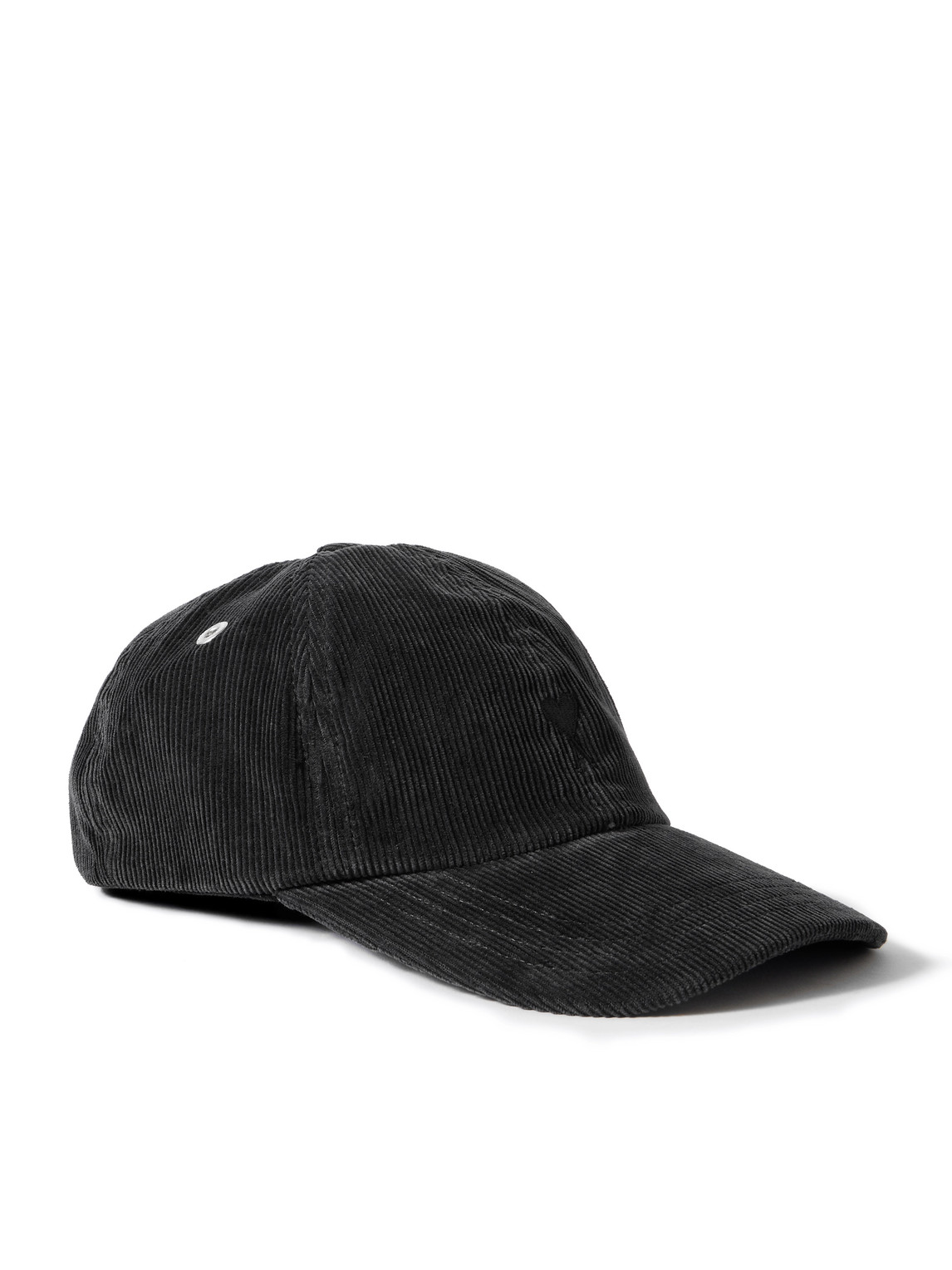 Ami Alexandre Mattiussi Logo-embroidered Cotton-corduroy Baseball Cap In Black
