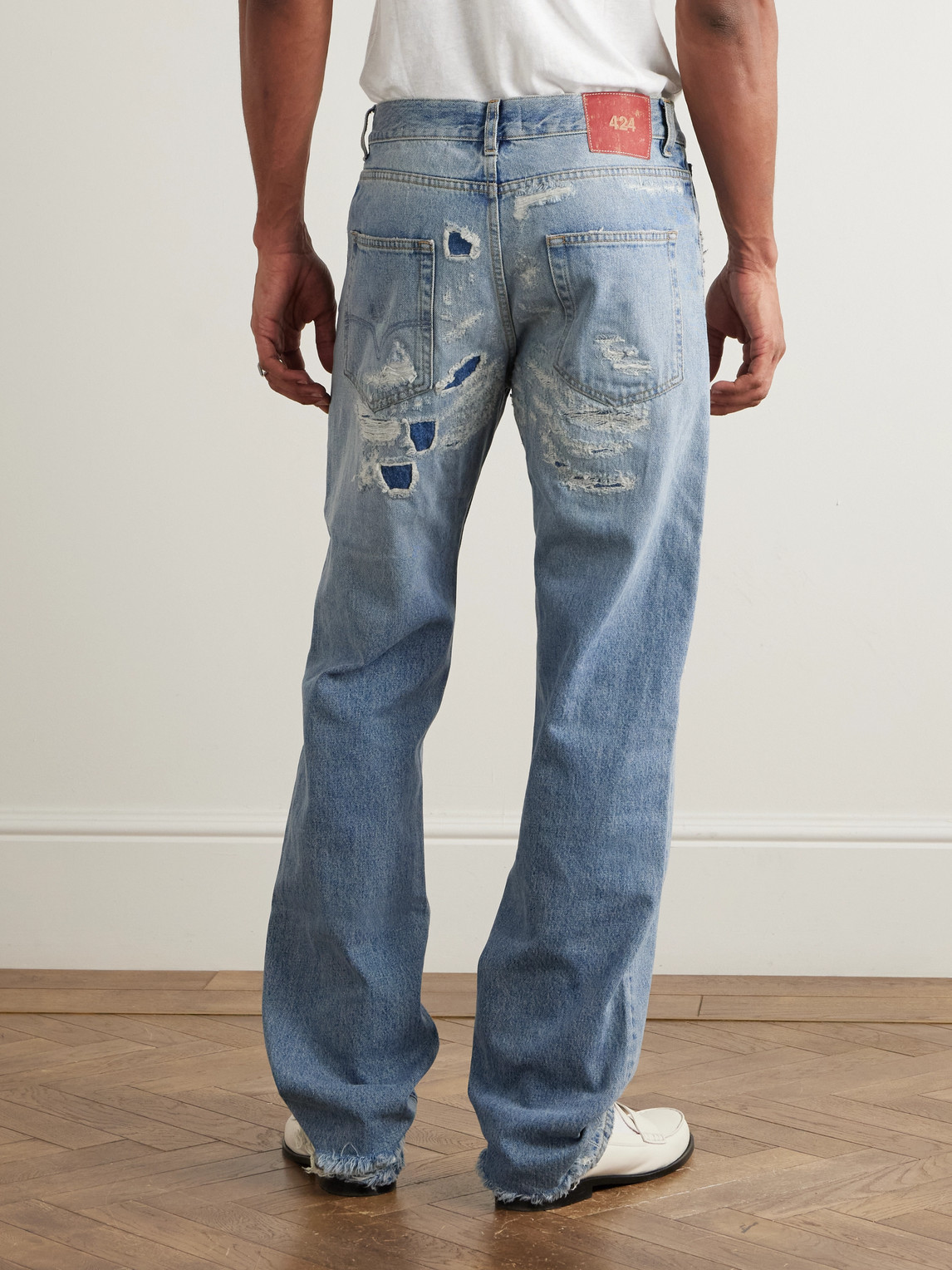  424 - Straight-leg Distressed Jeans - Men - Blue - It 44 