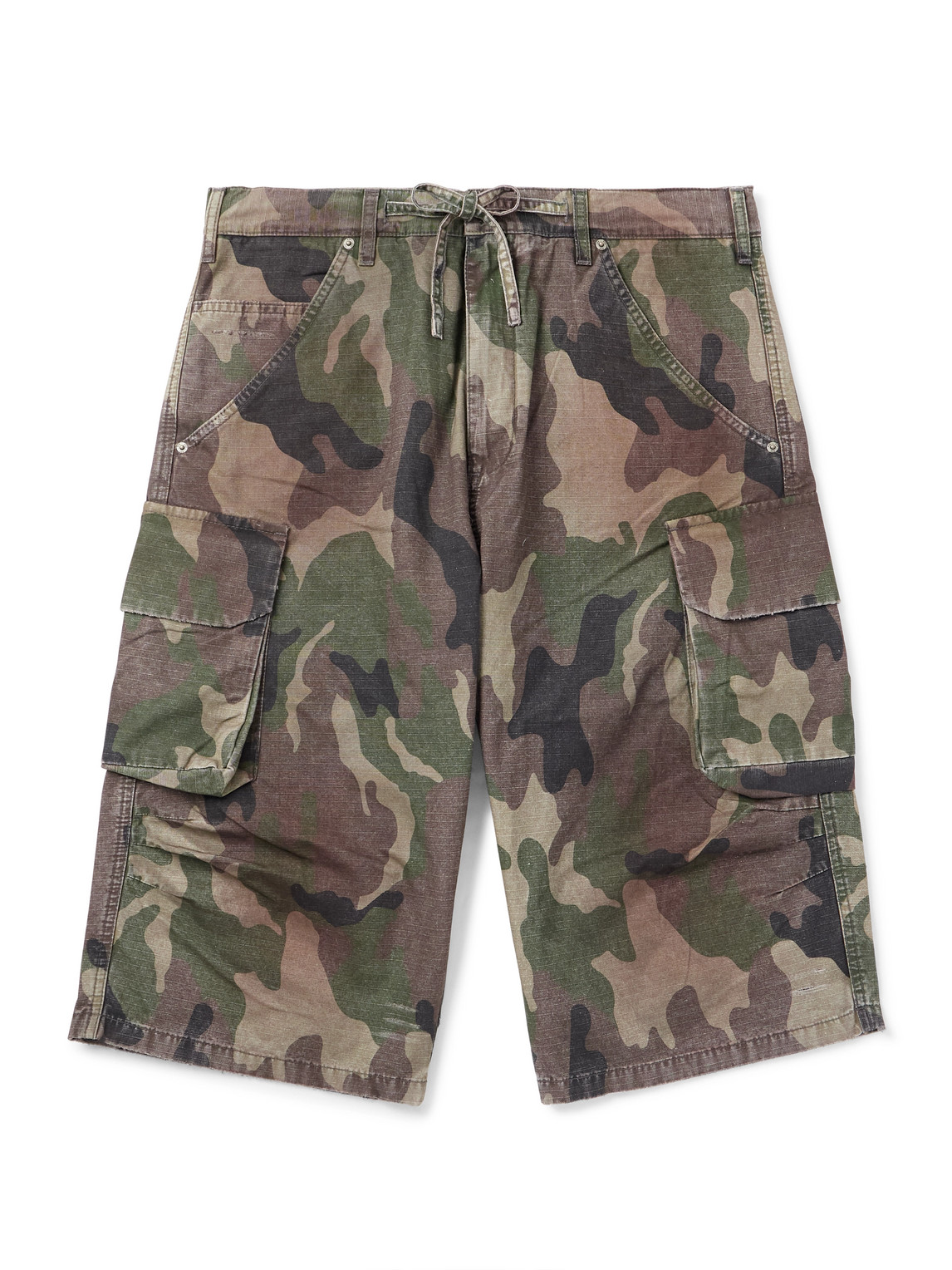 424 – Straight-Leg Camouflage-Print Cotton-Ripstop Drawstring Cargo Shorts