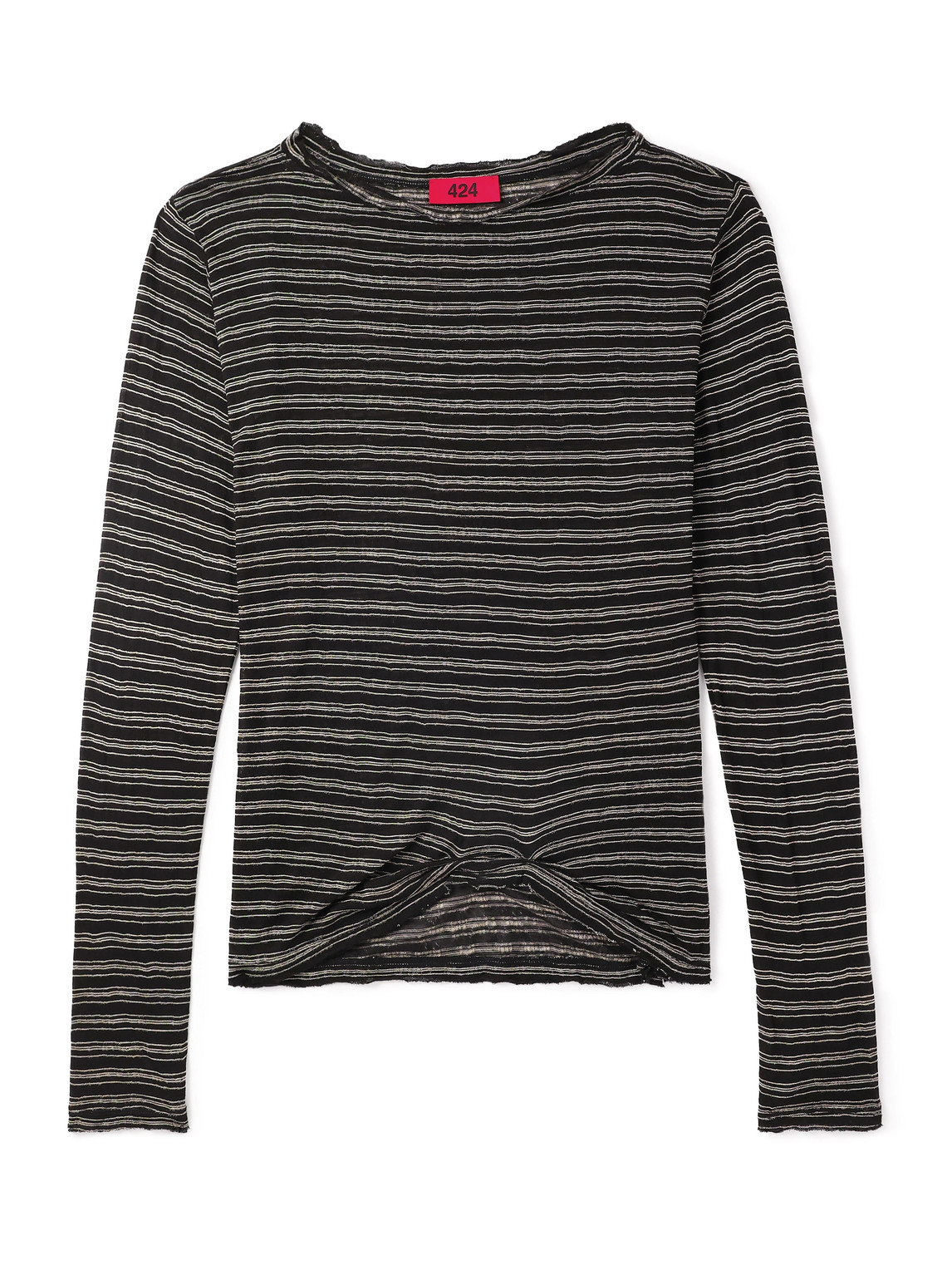 424 Striped Jersey T-shirt In Black