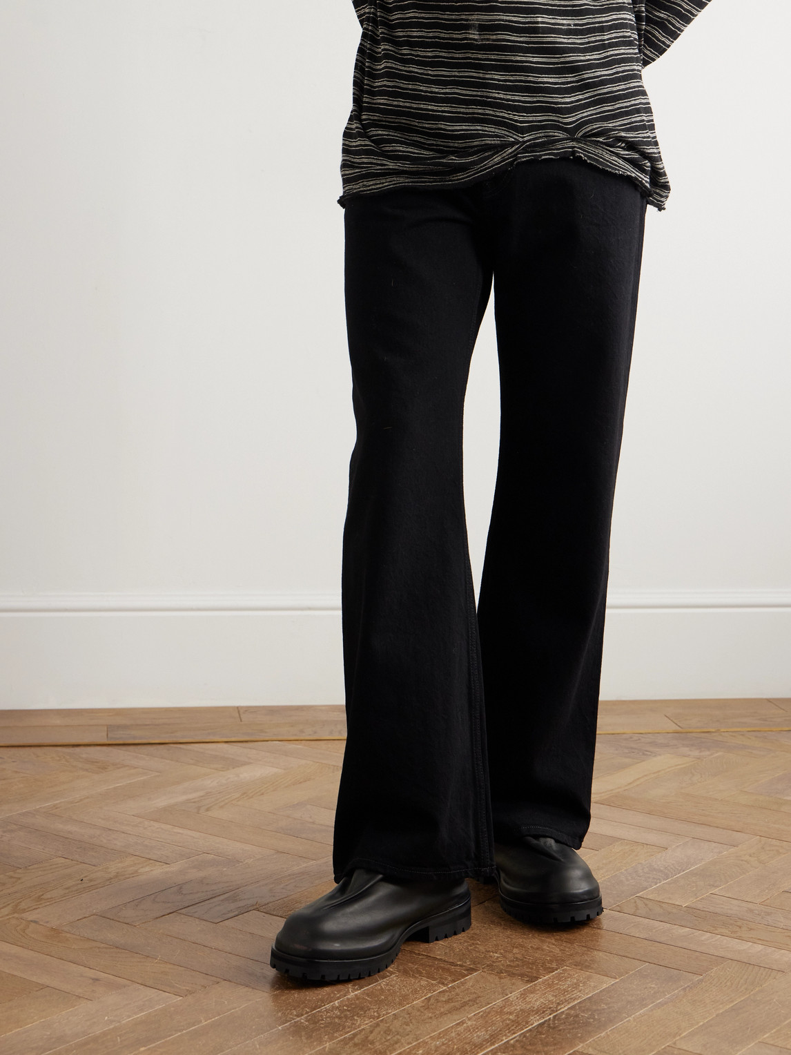 424 Marathon Ruched Leather Boots In Black