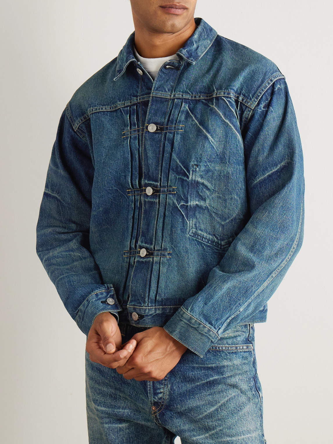 Human Made Future Embroidered Denim Jacket In Blue