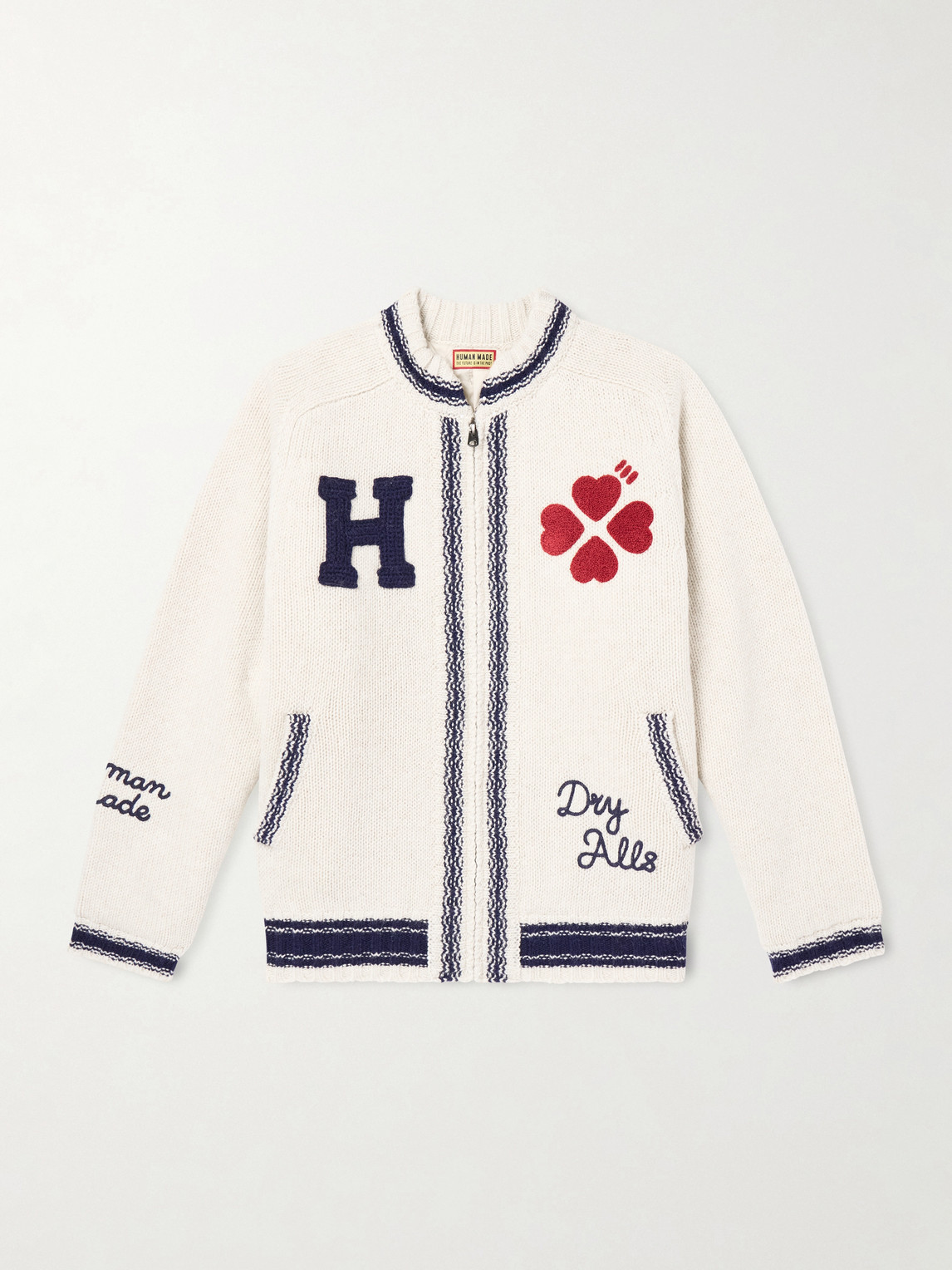 Human Made Padded Embroidered Wool Zip-Up Cardigan - Men