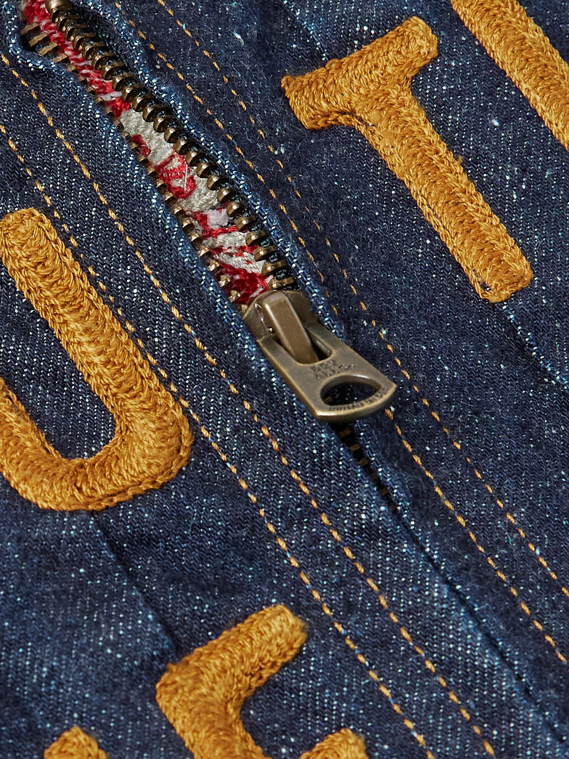 Human Made Embroidered Denim Jacket In Blue