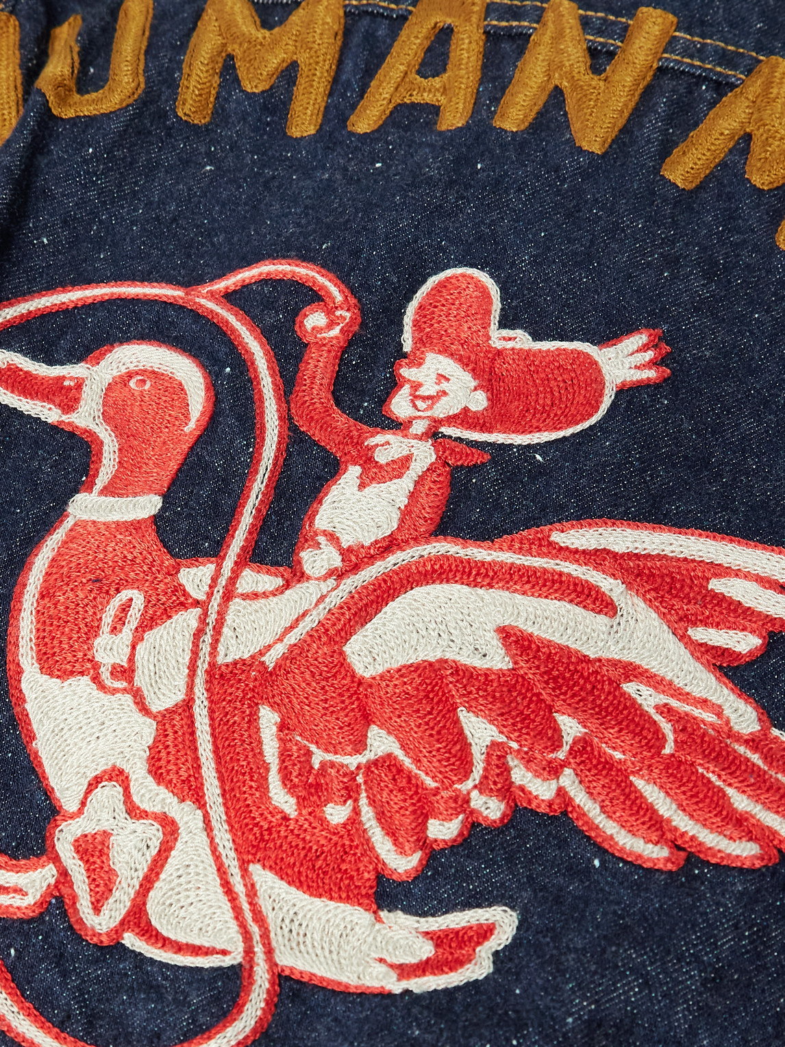 Human Made Embroidered Denim Jacket In Blue