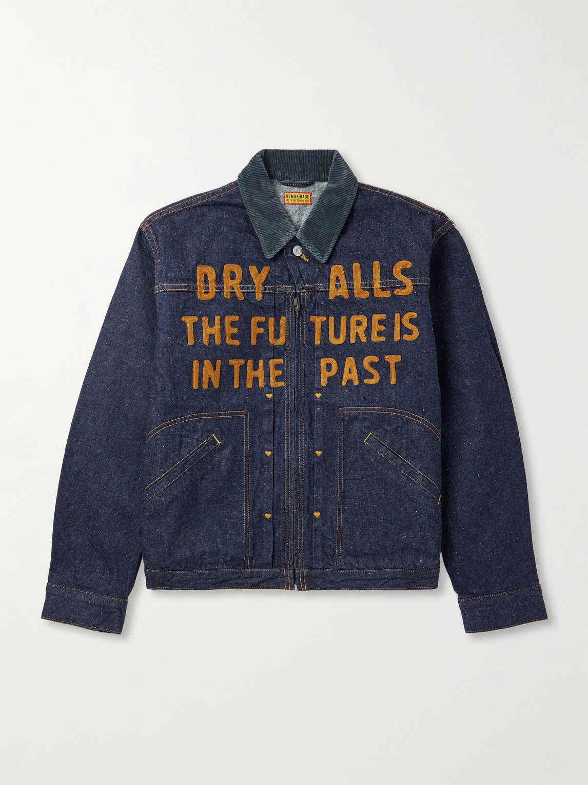 Human Made Embroidered Denim Jacket In Blue