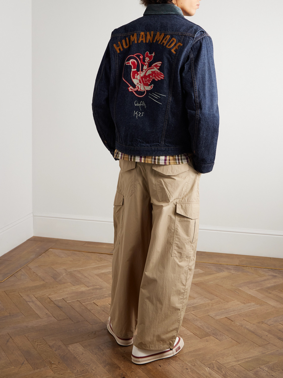 Human Made Embroidered Denim Jacket In Blue