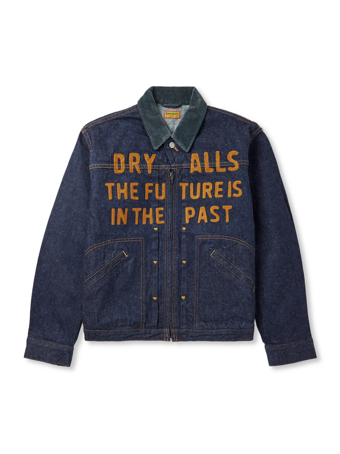Human Made Embroidered Denim Jacket In Blue