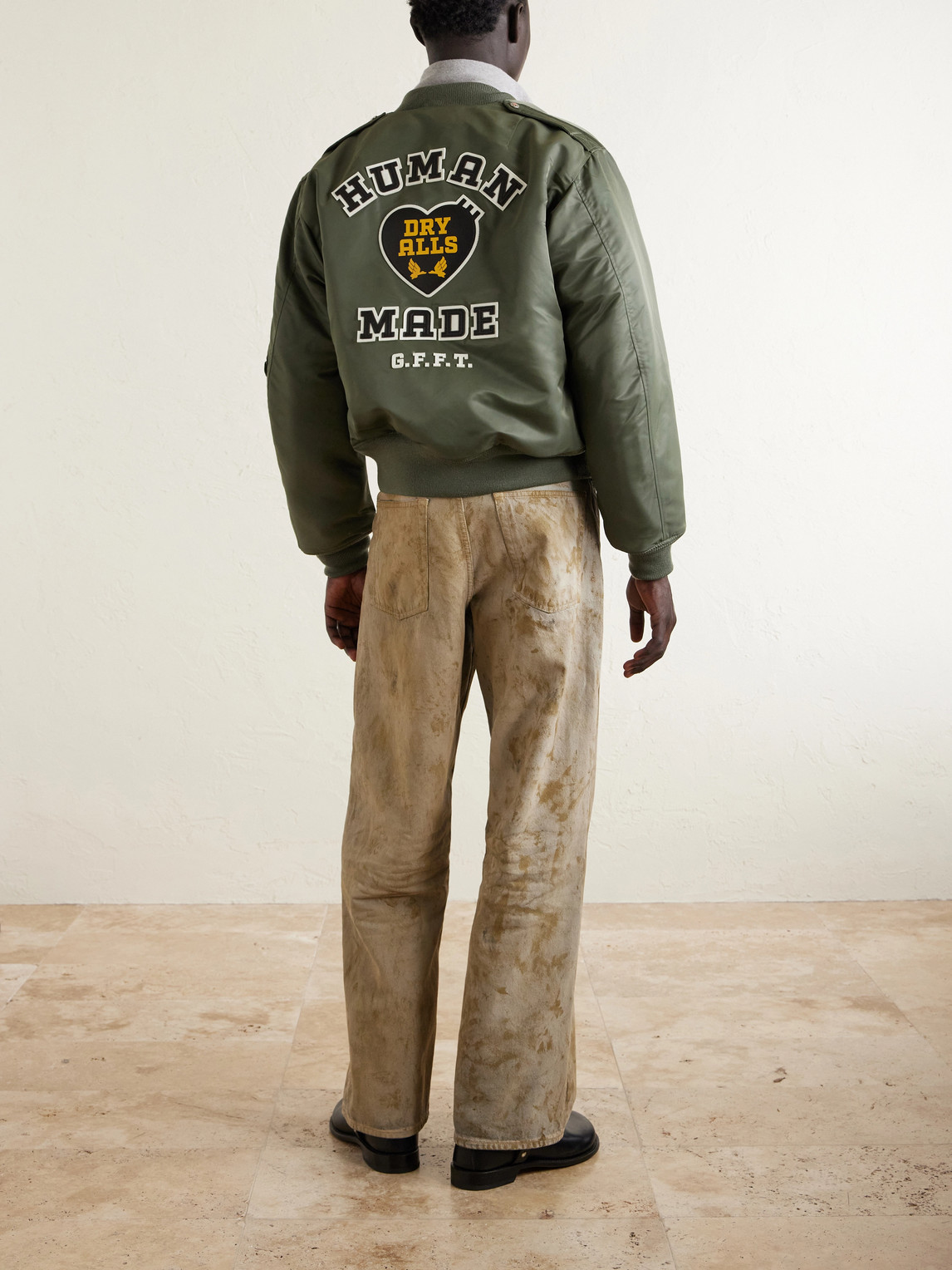  Human Made - Logo-appliquéd Padded Shell Bomber Jacket - Men - Green - S 