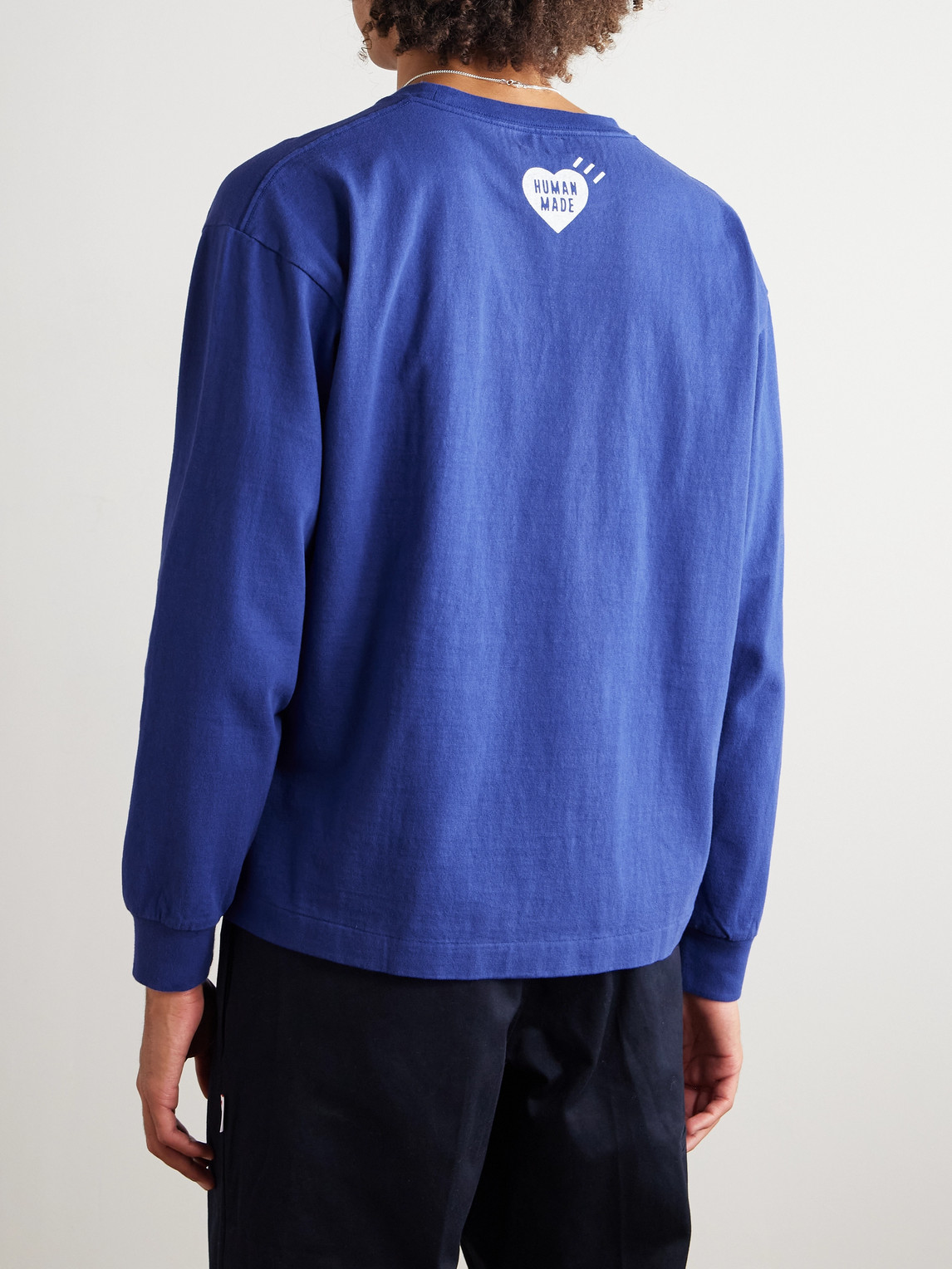 Human Made Printed Cotton-jersey T-shirt In Blue