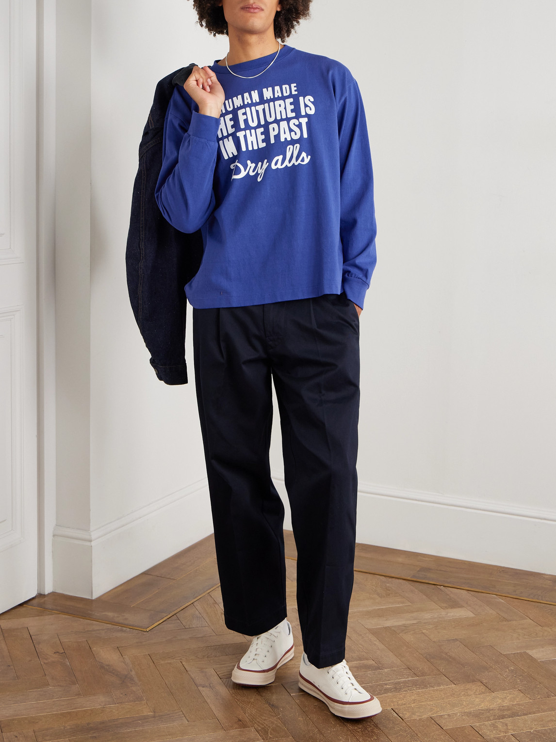 Human Made Printed Cotton-jersey T-shirt In Blue