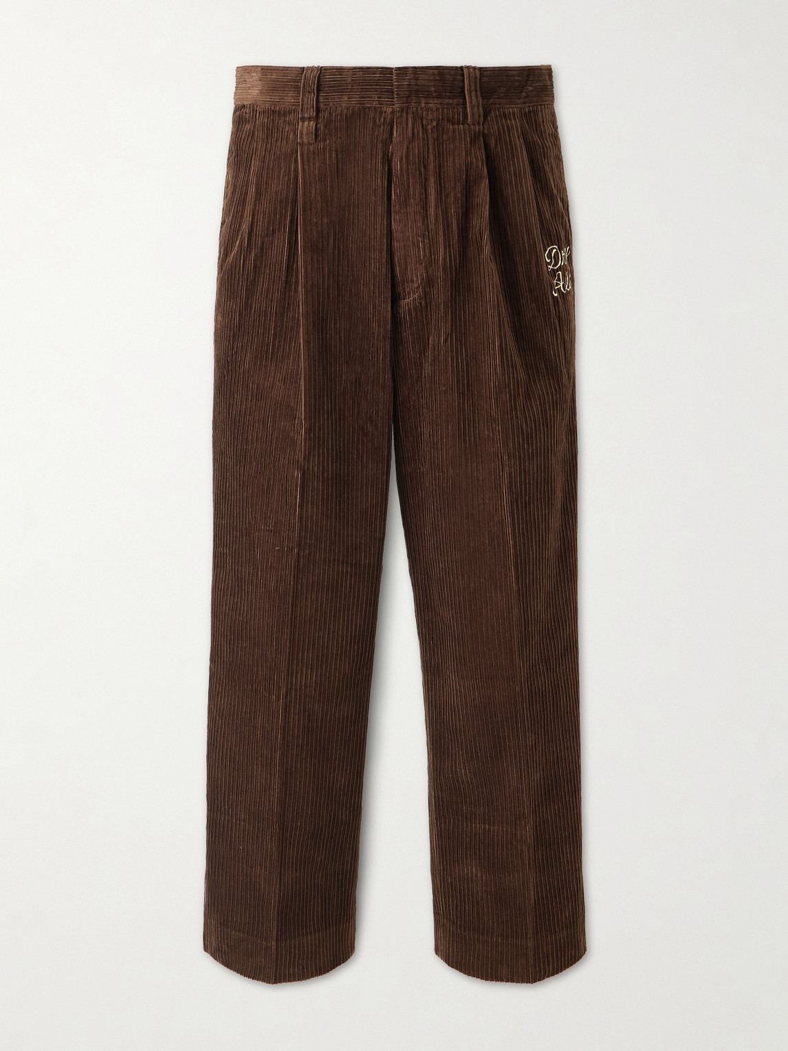 Human Made Wide-Leg Pleated Cotton-Corduroy Trousers - Men