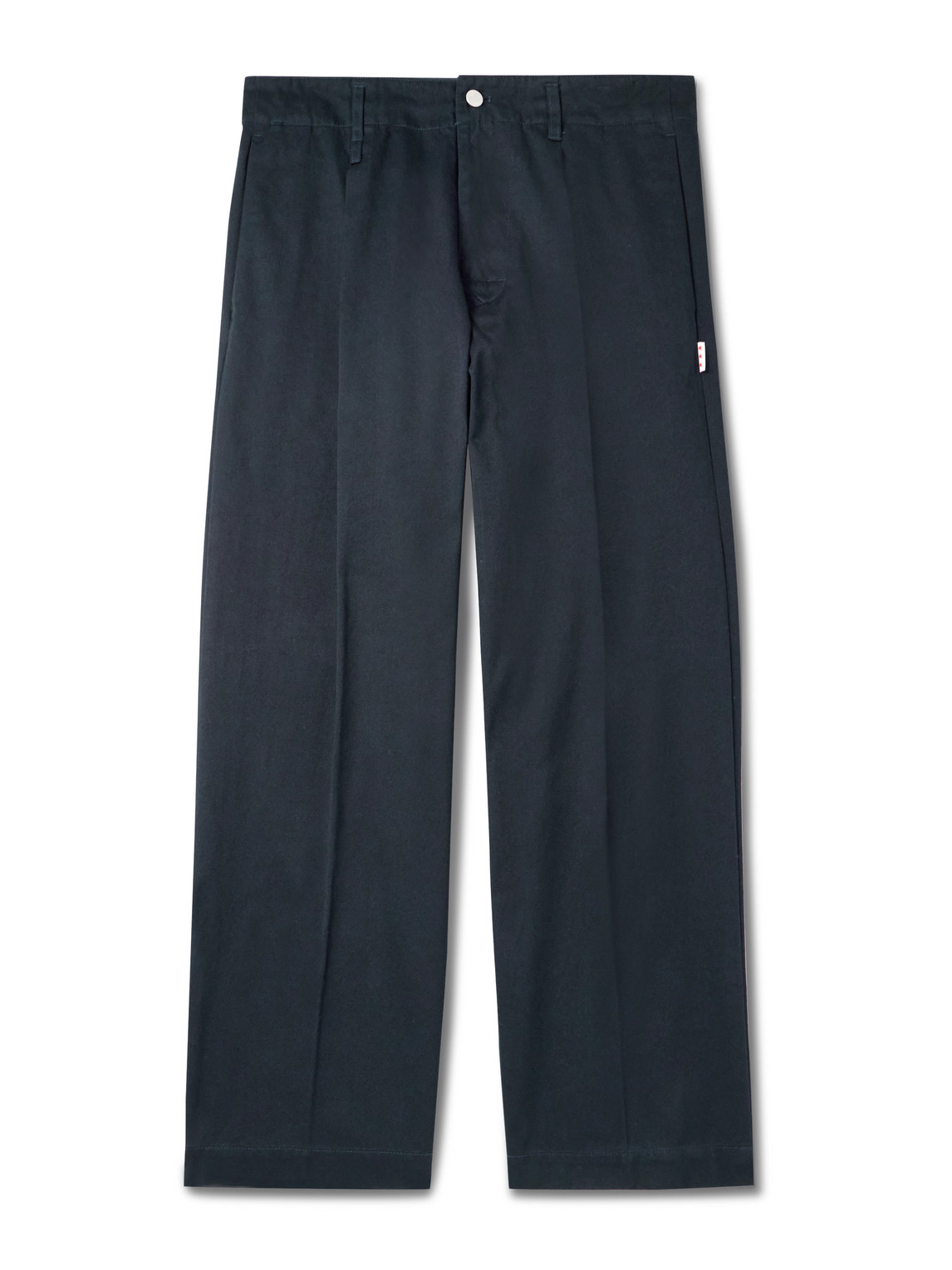 Human Made Wide-leg Pleated Cotton-twill Trousers In Blue