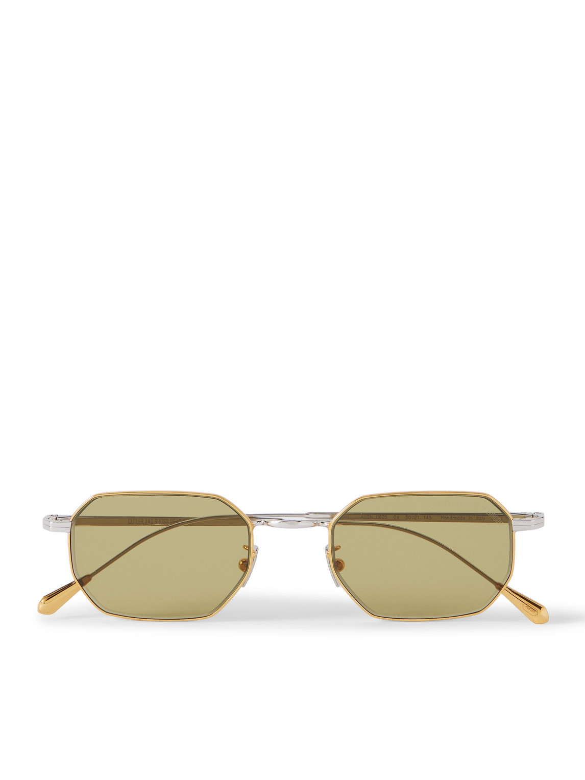 Cutler And Gross Octagon-frame Gold-tone And Rhodium Sunglasses