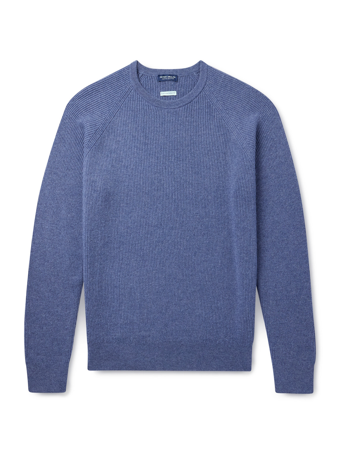 Peter Millar Ribbed Cashmere-blend Sweater In Blue