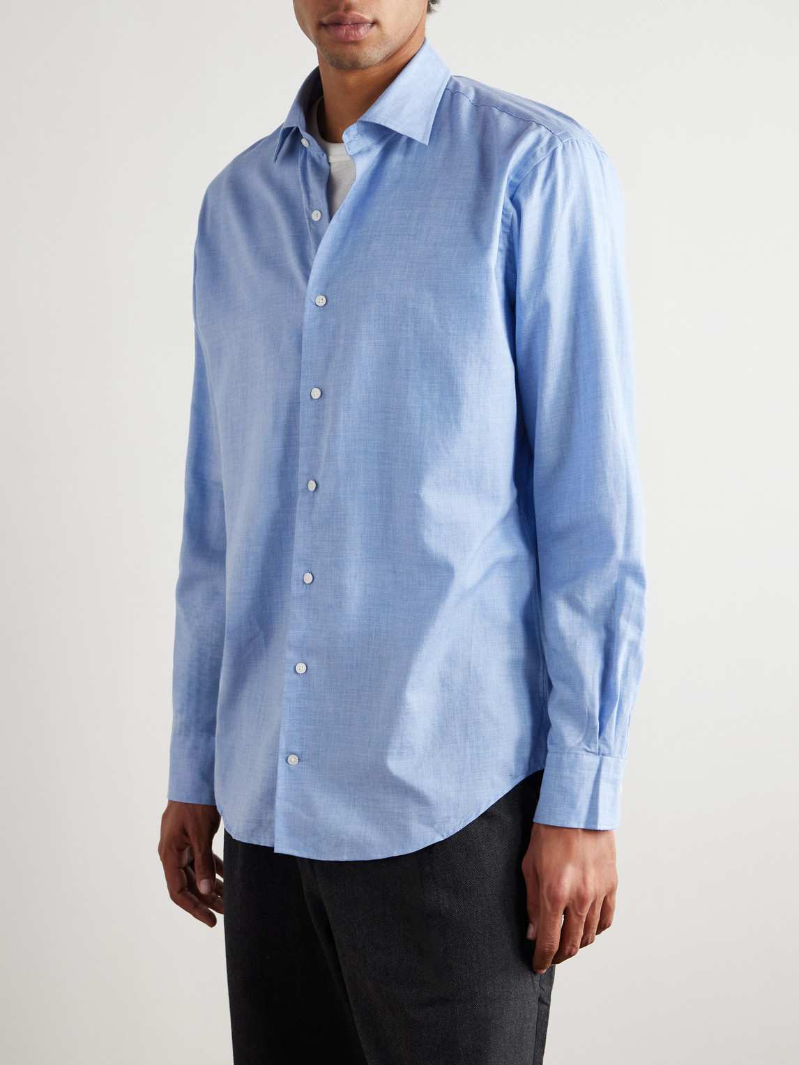 Peter Millar Highlands Cotton Shirt In Blue