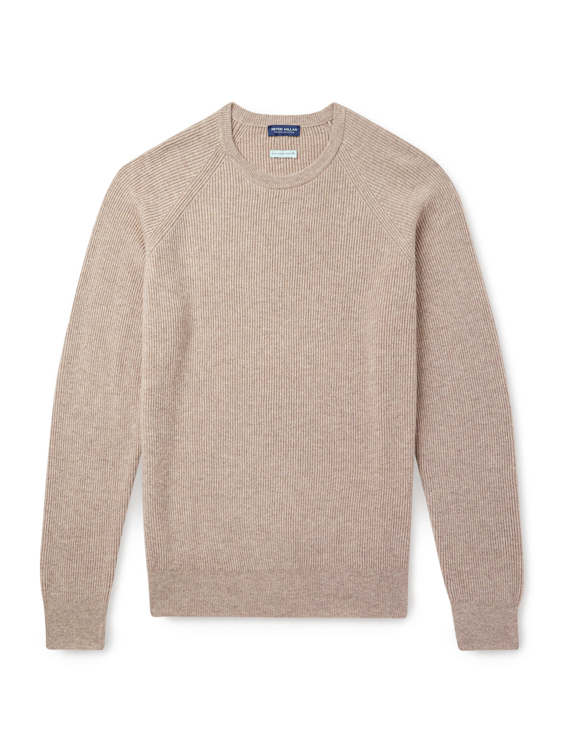 Peter Millar Ribbed Cashmere-blend Sweater In Neutral