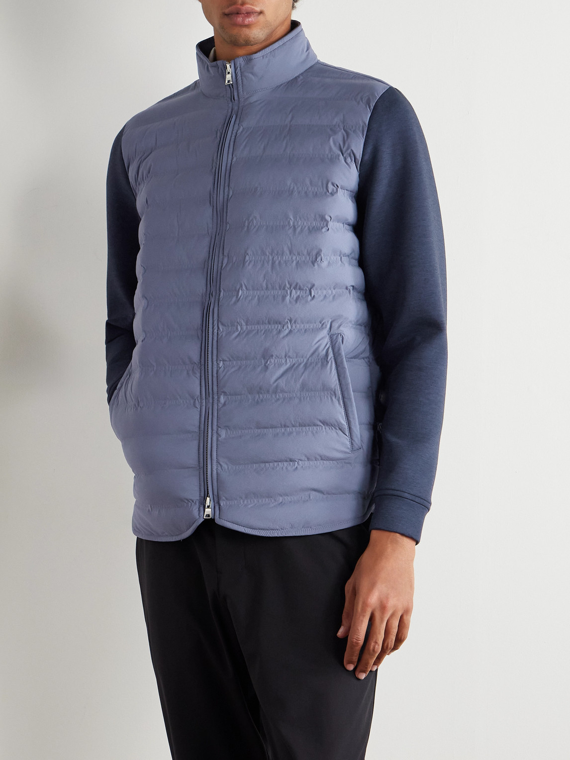  Peter Millar - Winsome Hybrid Tech-jersey And Quilted Shell Jacket - Men - Blue - S 