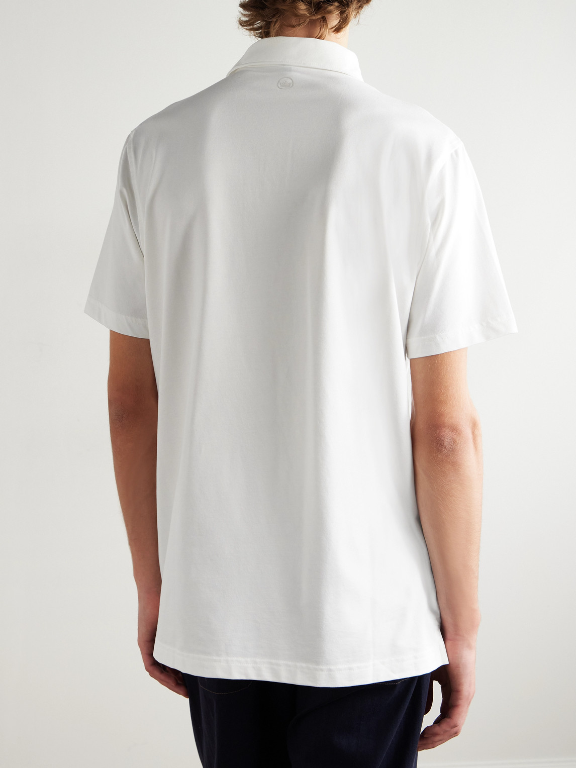 Peter Millar Albatross Pima Cotton-blend Piqué Polo Shirt In White