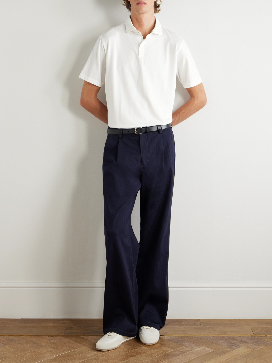 Peter Millar Albatross Pima Cotton-blend Piqué Polo Shirt In White
