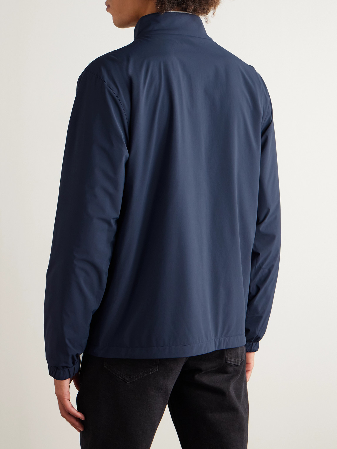 Peter Millar Ryder Reversible Recycled-woven And Wool Jacket In Blue