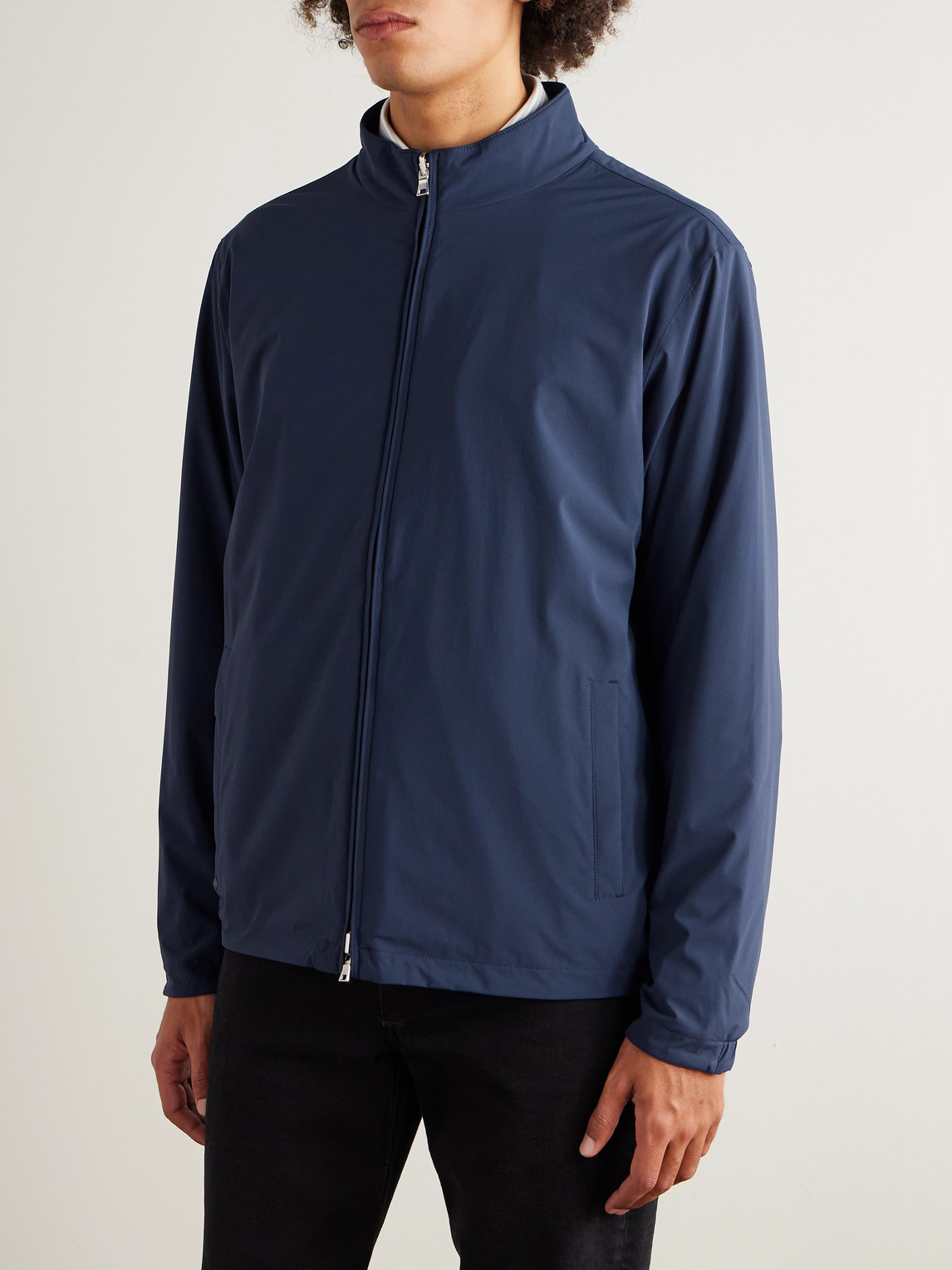 Peter Millar Ryder Reversible Recycled-woven And Wool Jacket In Blue