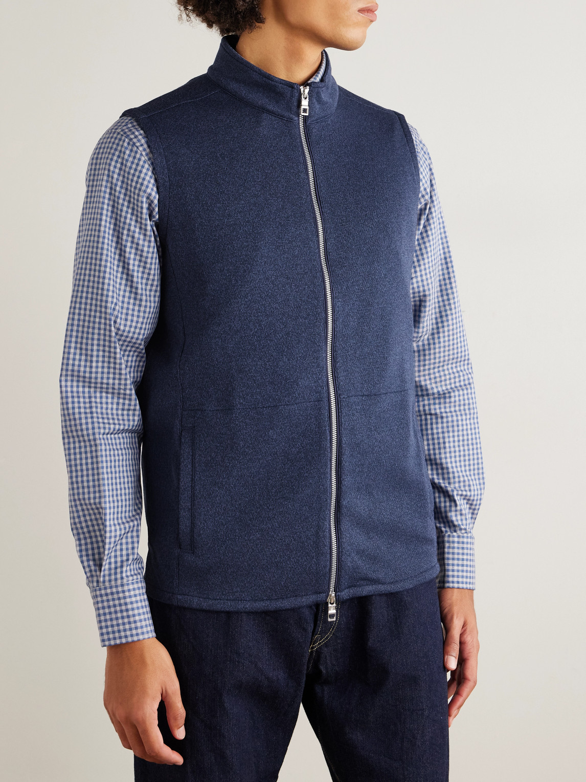 Peter Millar Crown Recycled-fleece Gilet In Blue