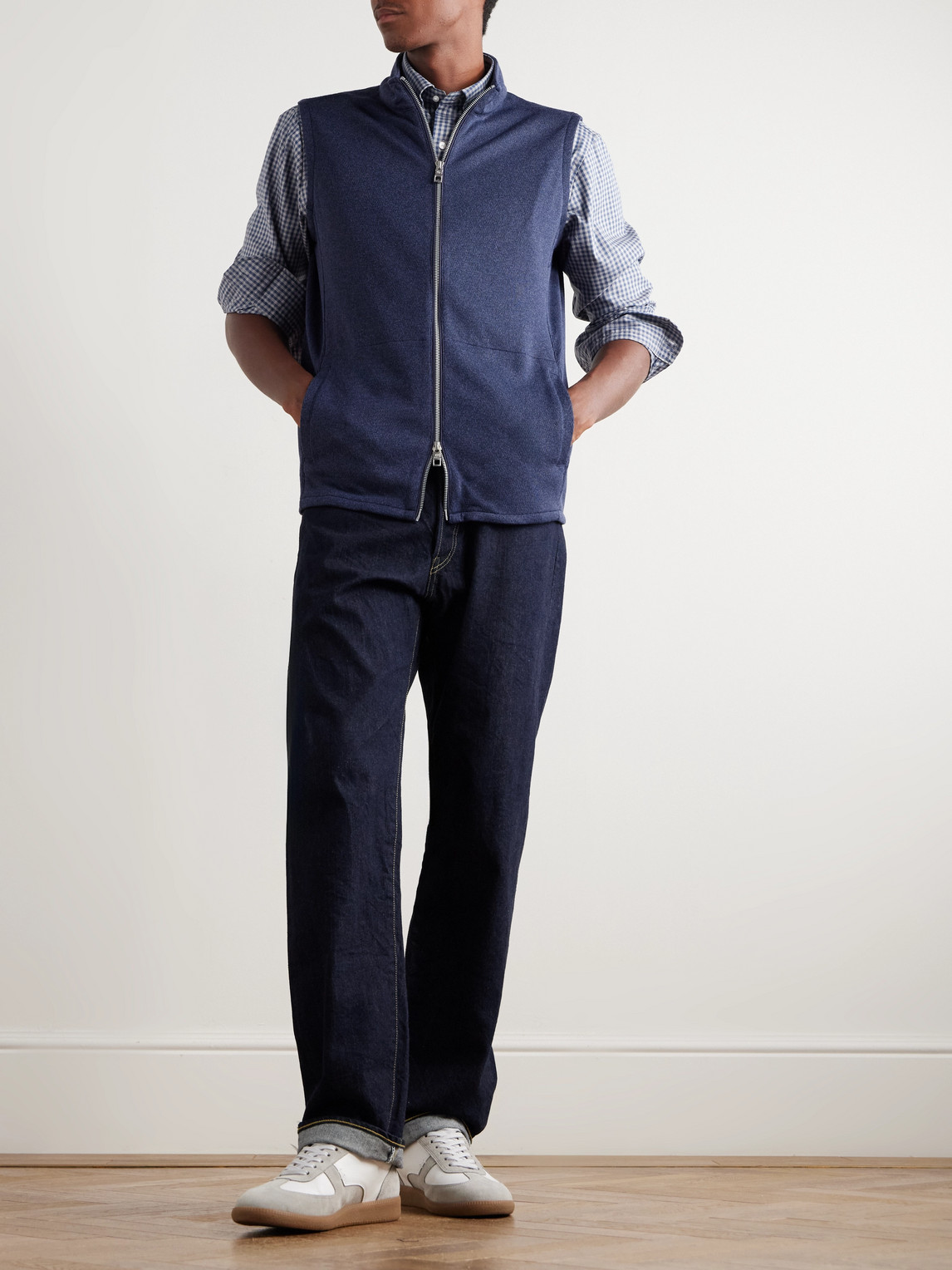 Peter Millar Crown Recycled-fleece Gilet In Blue