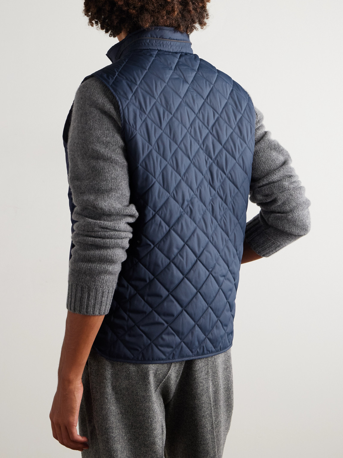 Peter Millar Essex Quilted Padded Recycled-shell Gilet In Blue