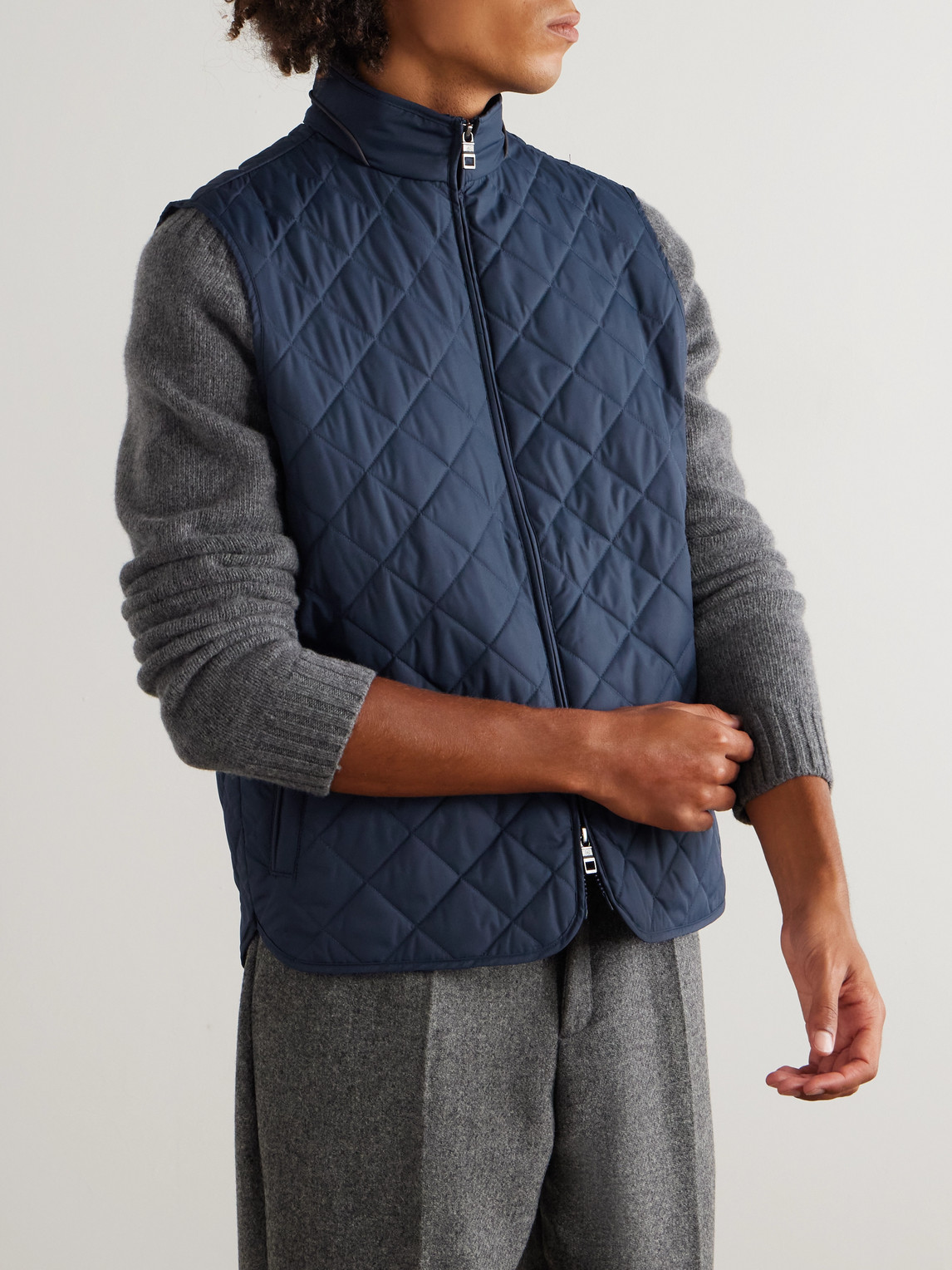 Peter Millar Essex Quilted Padded Recycled-shell Gilet In Blue