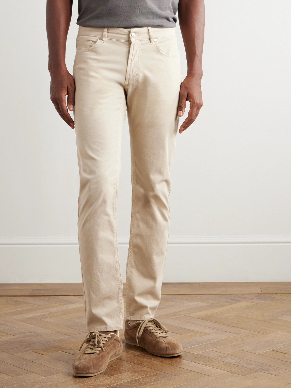  Peter Millar - Wayfare Slim-fit Stretch-tencel™ And Cotton-blend Twill Trousers - Men - Neutrals - Uk/us 30 