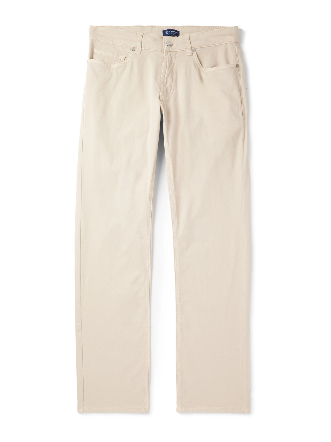 Peter Millar Wayfare Slim-fit Stretch-tencel™ And Cotton-blend Twill Trousers In Neutral