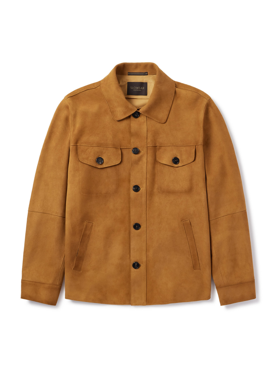 Incotex Montedoro Suede Overshirt In Brown